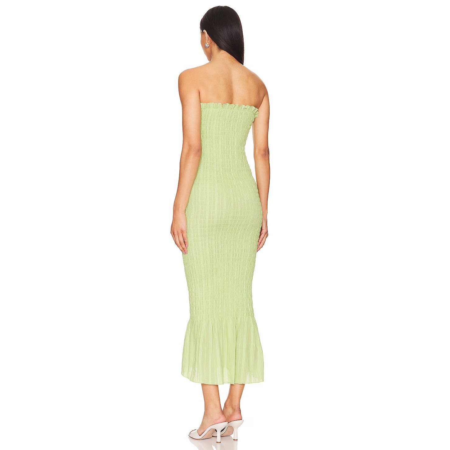 Apres Studio Midi Dress Strapless Cotton Wedding Guest Party Preppy M — image 3 of 8